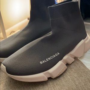 Dark grey balenciaga sock boots